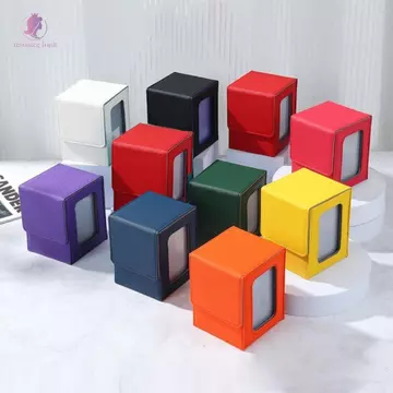 RESOURCE LIMIT Hộp sưu tập cửa sổ, Hộp đựng thẻ PU chống vết bẩn, Hộp đựng son môi có nắp Hộp lưu trữ thẻ giao dịch chống ẩm Thẻ sưu tập