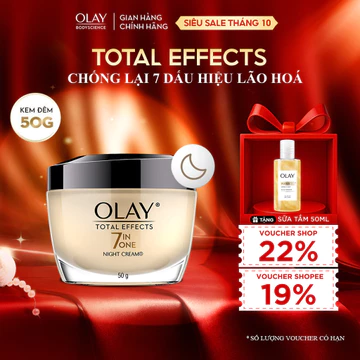 [Olay Livestream] Kem Dưỡng Ban Đêm OLAY Total Effects 7in1 Hạn Chế Và Bảo Vệ Da Khỏi 7 Dấu Hiệu Lão Hóa 50G