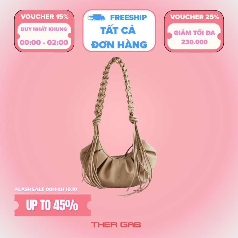 [SALE 10.10] Túi Vỏ Sò Ther Gab (Bạc Xỉu)