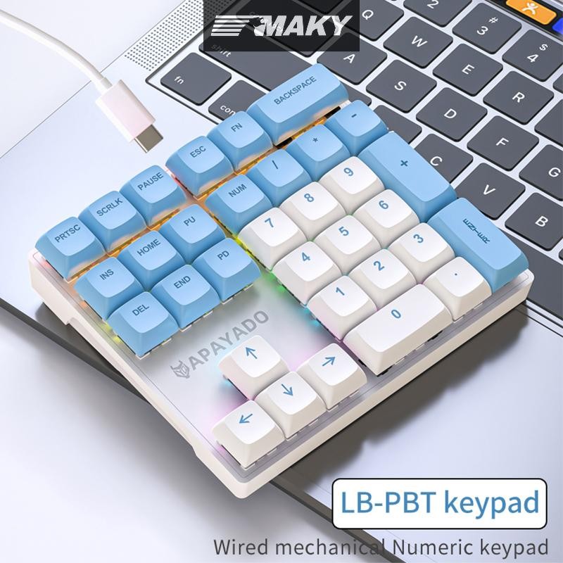 Newwellknownepic Bàn phím số 33 phím có đèn nhiều màu, trục máy tính xách tay, phụ kiện bàn phím ngoài VN