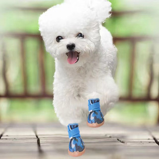 Chó Nhỏ Đi Chơi Chống Thấm Nước Chống Trơn Trượt Teddy Bichon Pomeranian Giày Thoáng Khí Bao Da Không Thể Rơi Fe