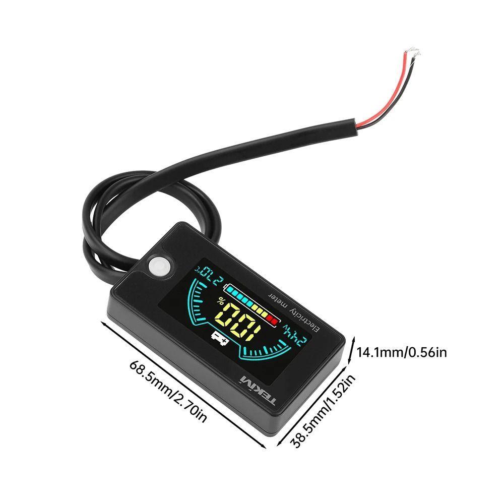NOTE1 1 Chỉ báo dung lượng pin, DC8-100V có đồng hồ đo điện báo động nhiệt độ, màn hình LCD bền LiFePO4 Pin Lithium axit chì Vôn kế kỹ thuật số cho dụng cụ ô tô