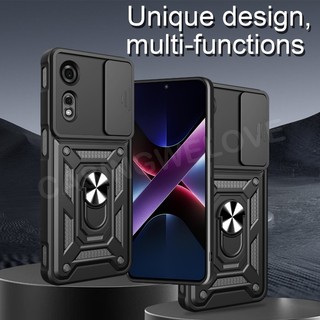Ốp Điện Thoại Cho ZTE nubia Neo 2 Neo 3 Neo3 5G Thời Trang Kim Loại Giáp Vòng Chân Đế Đẩy Kéo Camera Chống Sốc Vỏ Bảo Vệ Vỏ Cứng