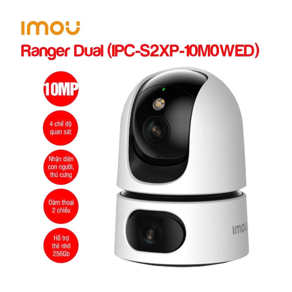 [Chính Hãng] IMOU IPC-S2XEP-10M0S – Camera WiFi Hai Ống Kính Quay Quét 10MP, Xoay 360°