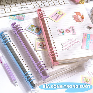 Sổ lò xo chấm bi A5 , 120 trang giấy kẻ ngang, bìa màu pastel dễ thương, sổ tay ghi chép cho học sinh