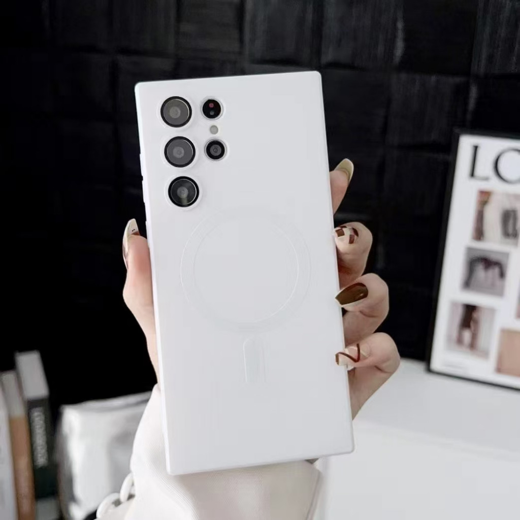 Ốp Lưng Mềm Tương Thích Cho Samsung Galaxy S24 S23 S22 S21 S20 Ultra Plus FE Vỏ Điện Thoại Mềm Chống Sốc Từ Tính