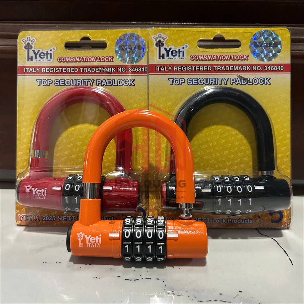 Ổ Khóa Số Yeti Italy YT701 – Ổ Khóa Mã 4 Số Chống Trộm Cao Cấp, Chất Liệu Thép Cứng, Giao Màu Ngẫu Nhiên