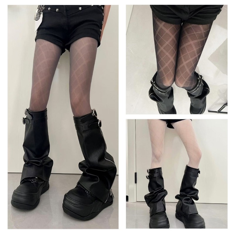Quần Legging Họa Tiết Argyle Plaids Cho Nữ - Thiết Kế Lưới Rỗng, Phong Cách Thanh Lịch