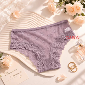 Quần lót lưới DARON Sheer, Quần lót viền ren trong suốt thấp, Quần lót ren nữ hoa liền mạch thanh lịch