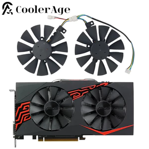 I87MM T129215Quạt GPU BU RX570 GTX1060 GTX1070 cho ASUS Expedition Radeon RX480 GTX 1060 1070 GDDR5 Quạt đồ họa làm mát *
