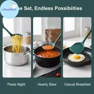 Pufangbliss 5 Cái Tay Cầm Công Thái Học Silicon Bộ Dụng Cụ Nhà Bếp Không Thìa Thìa Canh Rây Lọc Để Nấu Nướng VN
