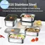Pufangbliss Hộp Cơm Trưa Inox Có Thể Tái Sử Dụng Kín Dung Tích Lớn Hộp Bảo Quản Thực Phẩm Cho Bữa Ăn Chuẩn Bị Tủ Lạnh Tủ Đông Văn Phòng VN