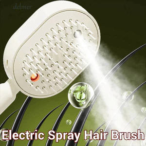 Lược Massage phun ánh sáng đỏ DELMER, Bàn chải tóc phun điện đa chức năng chăm sóc tóc, Bàn chải tóc phun sương 2 trong 1 chống sương mù xe tăng lớn chống sương mù cầm tay Bàn chải tóc ngày của mẹ