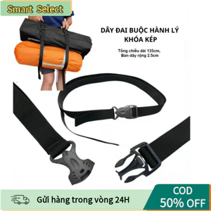 Dây Đai Cố Định Hành Lý Khóa Kép - Vải PP Bền, Dài 135cm, Màu Đen