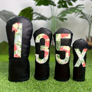 Mới Màu Trơn In Câu Lạc Bộ Golf Bao Unisex Đầu Bằng Gỗ PU Chống Thấm Nước Dày Nắp Bảo Vệ
