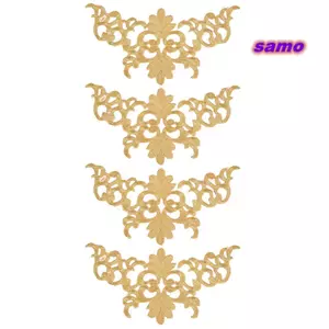 SAMO 4 Miếng Dán Thêu, Miếng Dán Đính Thêu Vàng 8.86 × 4.16inch, Miếng Dán Vải Hình Đám Mây Sắt Trên Miếng Dán Trang Trí Quần Áo