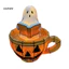 Linh hồn| Đèn ngủ màu cam ấm áp, Đèn ngủ Halloween với thiết kế bí ngô ma, Đèn nhựa bền để trang trí máy tính để bàn và tâm trạng tiệc lễ hội
