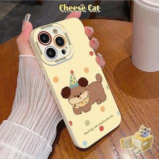 Ốp điện thoại hình chú chó con dễ thương chấm đầy màu sắc có dây buộc cho iPhone 13 14 11 12 15 16 17 Pro Max XR 7Plus
