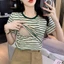 Đi Chơi t Phụ Nữ Mang Thai Confinement Mẹ Áo Sơ Mi Điều Dưỡng Quần Áo Cay Top Sọc Tay Ngắn Sau Sinh Cơ Sở