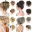 SHUPUN Tóc Tổng Hợp Scrunchie, Tóc Dài 6 Inch Trang Trí Tóc Lộn Xộn Bun Hair Piece, Lông Tơ Tự Nhiên Nhìn Chịu Nhiệt Sợi Nhiệt Độ Cao Lộn Xộn Phong Cách Xoăn Donut Tóc Bun