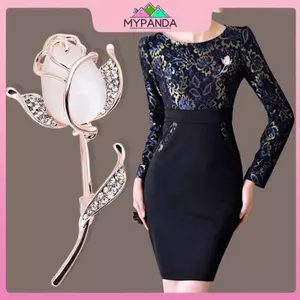 MYPANDA Opal Hoa Thổ Cẩm Pin Kim Cương Giả Pha Lê Đầm Tiệc Cưới Thổ Cẩm Trang Sức.