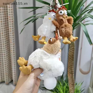 SRVN 12cm Dễ Thương Squeaky Chien Sang Trọng Móc Khóa Động Vật Dễ Thương Sang Trọng Đồ Chơi Mặt Dây Chuyền Chien Búp Bê Móc Khóa Cô Gái Túi Nữ Phụ Kiện Quà Tặng.