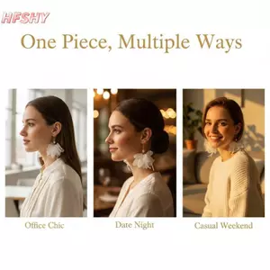 HFSHY Hoa sel Mặt Dây Chuyền Trắng Veil Lưới Ngọt Ngào Thiết Kế Cánh Hoa Nữ Trang Sức Cho Giáng Sinh Ngày Lễ Quà Tặng VN