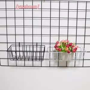 Giỏ đựng đồ trang trí bằng kim loại DIY Lưới sắt Chậu hoa Kệ treo tường Nghệ thuật Khung treo lưới Màn hình Ra Trang trí nhà cửa