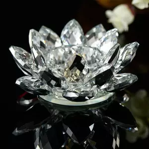 60mm Thạch Anh Pha Lê Hoa Sen Thủ Công Thủy Tinh Phong Thủy Đồ Trang Trí Các Bức Tượng Nhỏ Nhà Trang Trí Tiệc Cưới Quà Tặng Lưu Niệm Luy Crystal Lotus Trang Trí [Mina]