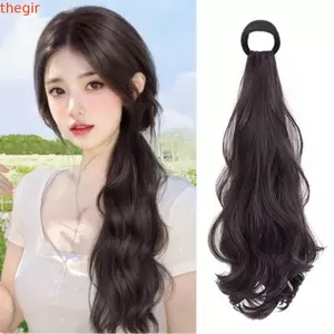 THEGIRL8B Tóc Giả Tổng Hợp Đuôi Ngựa, Tóc Nối Dài Nhẹ Sóng Xoăn Đuôi Ngựa, Phong Cách Hàn Quốc Lông Tơ Tự Nhiên Dây Co Giãn Đuôi Ngựa Tóc Giả Sử Dụng Hàng Ngày