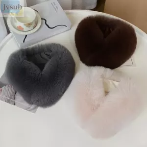 Cổ áo JVSUB, Lông giả mềm mại cổ chéo, Khăn choàng cổ dày cổ ấm áp dành cho nữ