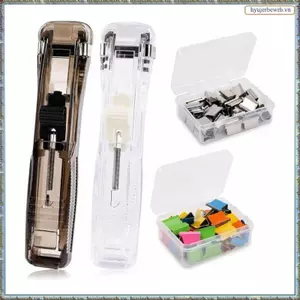 Kẹp giấy cầm tay Clam Clip Dispenser (2 chiếc) Bấm kim Mini với 100 chiếc nạp lại