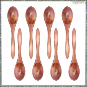 6 Chiếc Thìa Gỗ Nhỏ Bàn Mini Phụ Kiện Nhà Bếp Bằng Gỗ Cho Sô Cô La Nóng, Mật Ong, Cà Phê, Trà