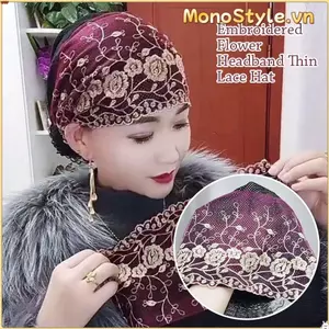 Mũ MONOSTYLE, Mũ Baotou thêu hoa, Mũ cầu nguyện mùa hè bằng vải Cotton thời trang dành cho nữ