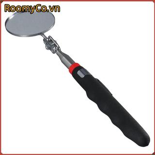 Gương kiểm tra kính thiên văn ROOMYCO, Mở rộng gương tròn bằng thép không gỉ 24-73cm, màu đen linh hoạt 360° Gương kiểm tra xe