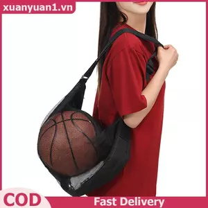 XUAN 1 Túi Bóng Đơn Có Dây Kéo Nhà Thơ Lưới Bóng Bảo Quản Thiết Bị Thể Thao Dây Rút Sling Bảo Quản Lưới Mang Bóng Rổ VN