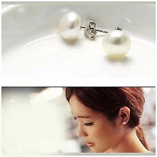 Bông tai ngọc nuôi inox không gỉ nụ đẹp 8ly