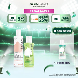 Bộ Dung Dịch Vệ Sinh Phụ Nữ Lactacyd Odor Fresh Ngăn Mùi 24H 150ml + Pro Sensitive Cho Da Nhạy Cảm 250ml