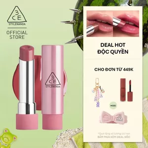 Son Bóng 3CE Glazy Lip Glow Dưỡng Môi Căng Mọng, Mềm Mịn, Lên Màu Chuẩn Sắc, Không Bết Dính, Tự Nhiên