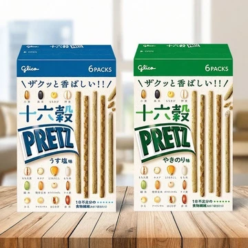 Hàng sẵn có Giao hàng nhanh Glico Bailiz PRETZ 16 bổ sung Chất xơ ăn kiêng Hạt thô Thanh ăn nhẹ Muối nhẹ Hương vị thịt nướng