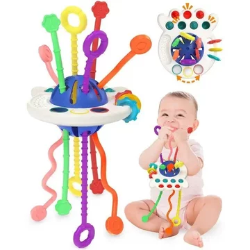 Đồ chơi Montessori giác quan cho bé, Đồ chơi mọc răng bằng silicon có dây kéo, Đồ chơi du lịch cho bé trai 2 tuổi Bé gái Trẻ sơ sinh, Đồ dùng cho bé, Đồ chơi cần thiết cho bé trai, Răng giác quan