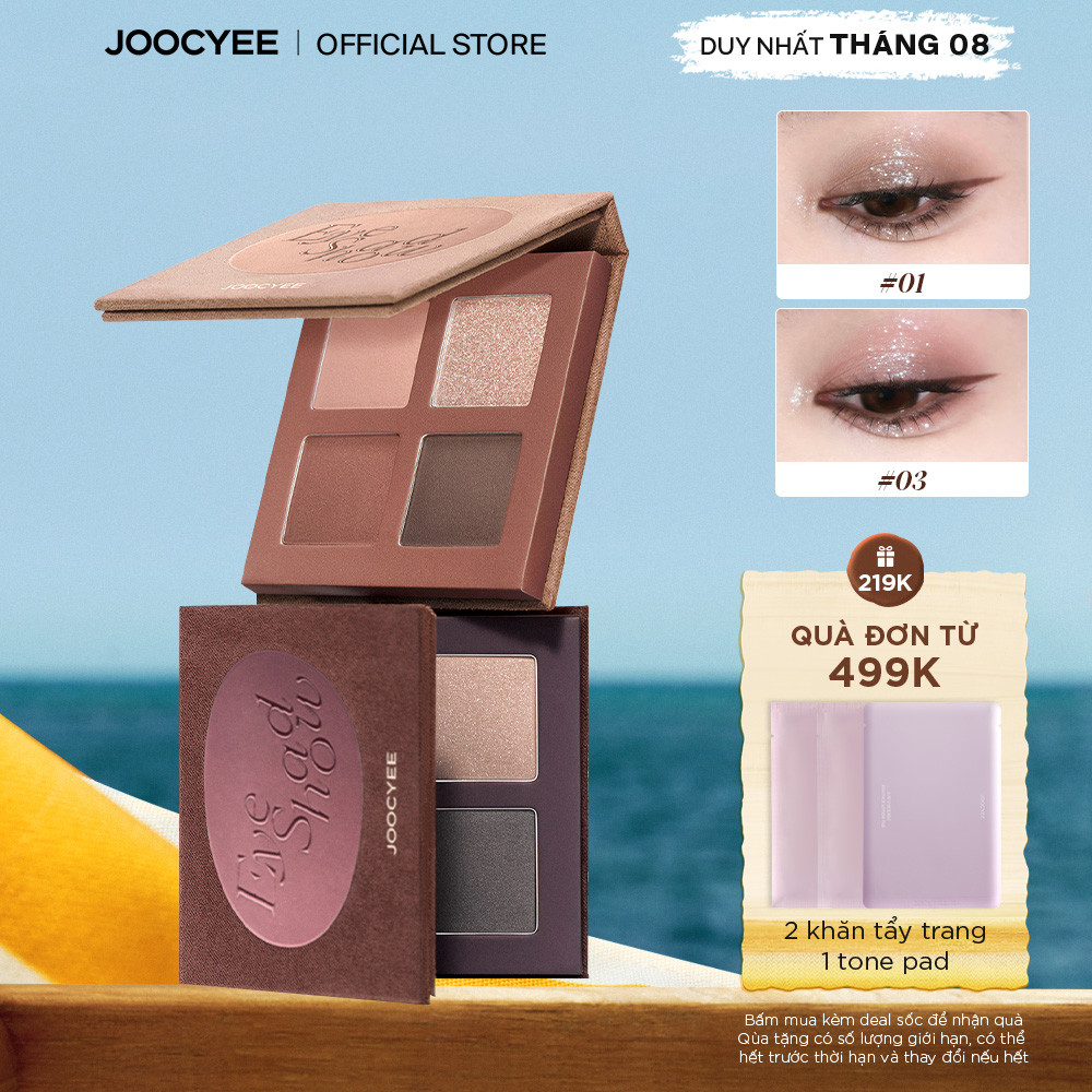 Bảng mắt 4 ô mini JOOCYEE MINI QUAD EYESHADOW bảng màu sang trọng, dễ dùng cho người mới makeup