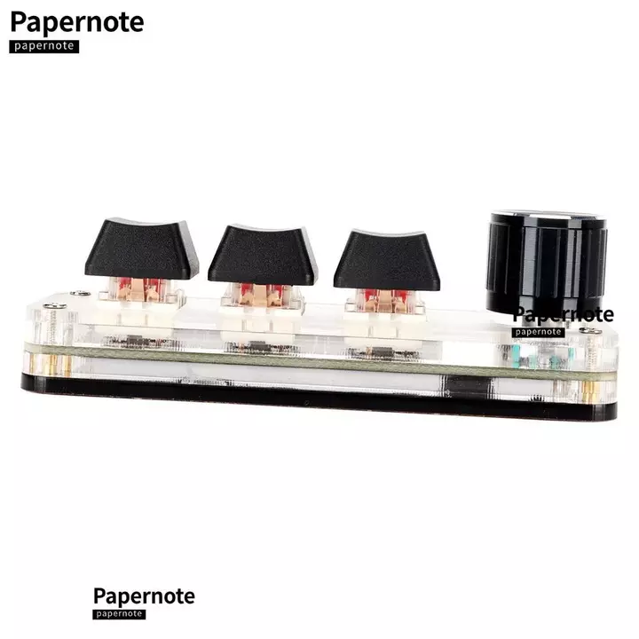 Bàn phím cơ Macro PAPERNOTE, Bàn phím cơ kết nối USB cắm và chạy, Chiếu sáng bằng cáp 3 phím 1 núm / 4 phím Bàn phím có thể lập trình PC để bàn