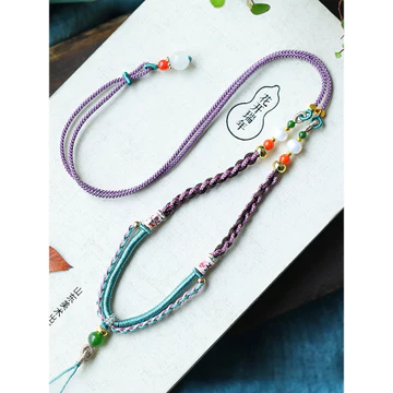 Dây dệt tay Mặt dây chuyền Dây Ngọc bích Mặt dây chuyền Mặt dây chuyền Ngọc bích Mặt dây chuyền Sáp ong Vòng cổ Dây nữ Khóa an toàn có thể điều chỉnh