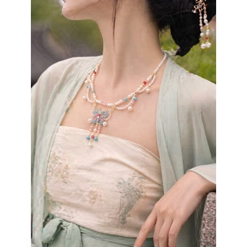 🔥thời trang Hiện đại Vòng cổ nữ Dễ phối đồ Hanfu Ngọc Trai Vòng Cổ Nữ Mới Phong Cách Trung Hoa Bài Hát Làm Tan Cổ Vòng Cổ Phù Hợp Với Cổ Tích Phong Cách Đính Hạt Vòng Cổ Cổ Cổ Mềm