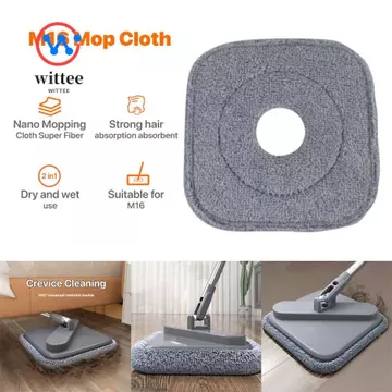 WITTEE 1 Cây lau nhà tự giặt, Cây lau nhà vệ sinh gia đình có thể giặt được Thay thế vải, Cây lau nhà xoay 360 thời trang Tấm lau nhà cho cây lau nhà M16