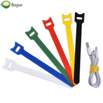 Baguo BAGUO 50 Dây buộc dây có thể điều chỉnh, Dây đeo vòng móc Dây buộc cáp Nylon, 50 chiếc Dây buộc dây có thể tái sử dụng Dây tổ chức Quản lý cáp Bộ sạc điện thoại di động