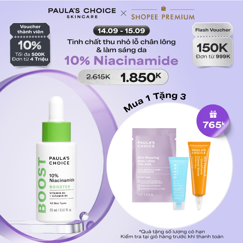 Tinh chất giúp thu nhỏ lỗ chân lông và làm sáng da Paula's Choice 10% Niacinamide Booster 20ml 7980