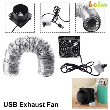 BALM 1 Cái Quạt Hút USB, Ống Thông Gió Không Khí Mini Hút Hút Hút Bụi Đơn Giản, Có Thể Điều Chỉnh Tốc Độ Với Ống Hút Cửa Sổ Phòng Tắm Nhà Bếp Công Nghiệp