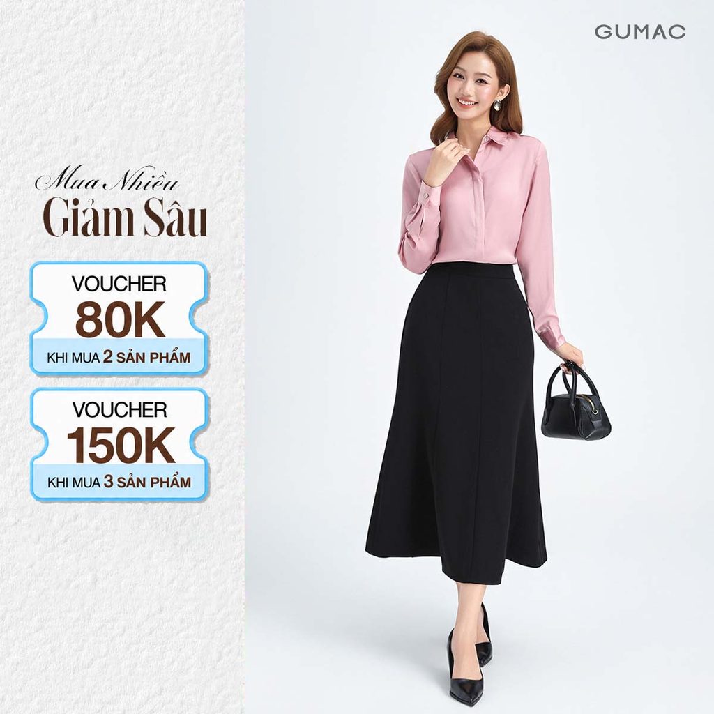 Chân Váy Nữ Form Đuôi Cá GUMAC Xòe Nhẹ Nhàng Lưng Rời Không Túi Tôn Dáng LVF1014 - LVG0406